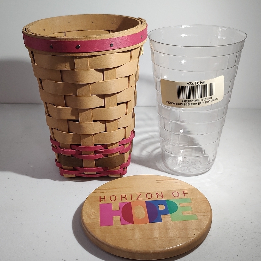 Longaberger Horizon of Hope Basket with Pink and Natural Accents - Picture 8 of 10